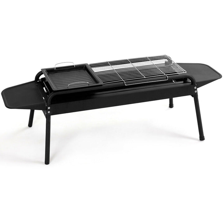 Hochwertiger mobiler Edelstahl-Kohlegrill. Höhenverstellbarer Campinggrill für unvergessliche Outdoor-Momente.