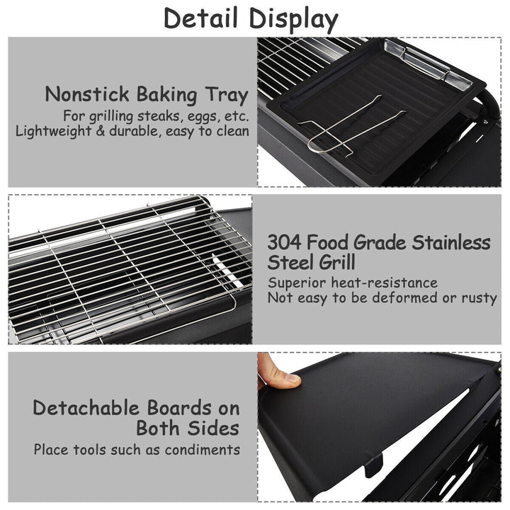 Stilvoller höhenverstellbarer Picknickgrill. Dieser mobile Kohlegrill ist ideal für spontane Outdoor-Abenteuer.