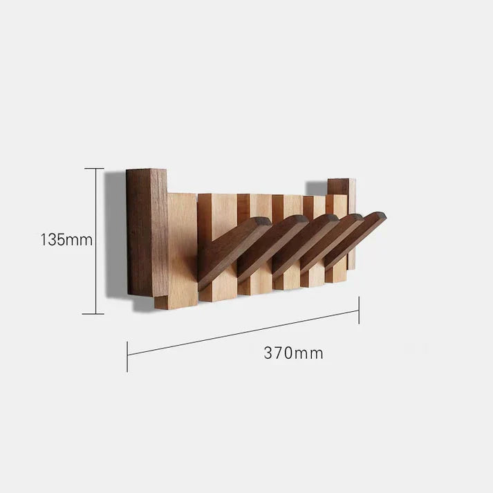 Platzsparende Klaviergarderobe aus robustem Holz; Design-Wandhaken für moderne Flurorganisation.