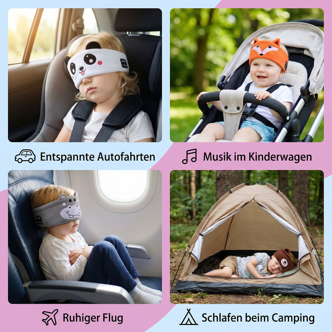 Weiches Unisex Bluetooth-Kopfband mit Lautsprechern, perfekt für Schlaf, Meditation & lange Reisen.
