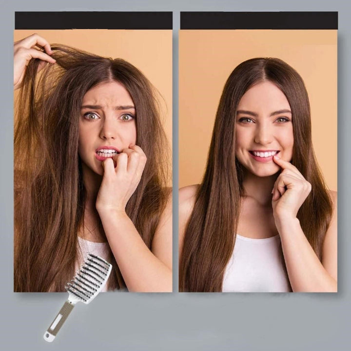 Vielseitige Entwirr-Haarbürste für alle Haartypen, ideal für Styling, schmerzfrei, nass & trocken kämmen.