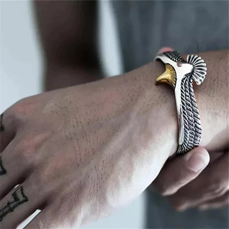 Glücksbringer Adler-Armband für Herren & Damen, Vintage-Stil, verstellbar, Metallschmuck.