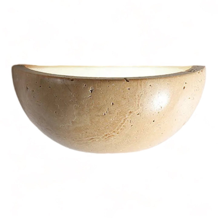 Moderne, halbrunde Wabi-Sabi Wandbeleuchtung mit LED. Perfekt als dekorative Leuchte für minimalistische Räume.