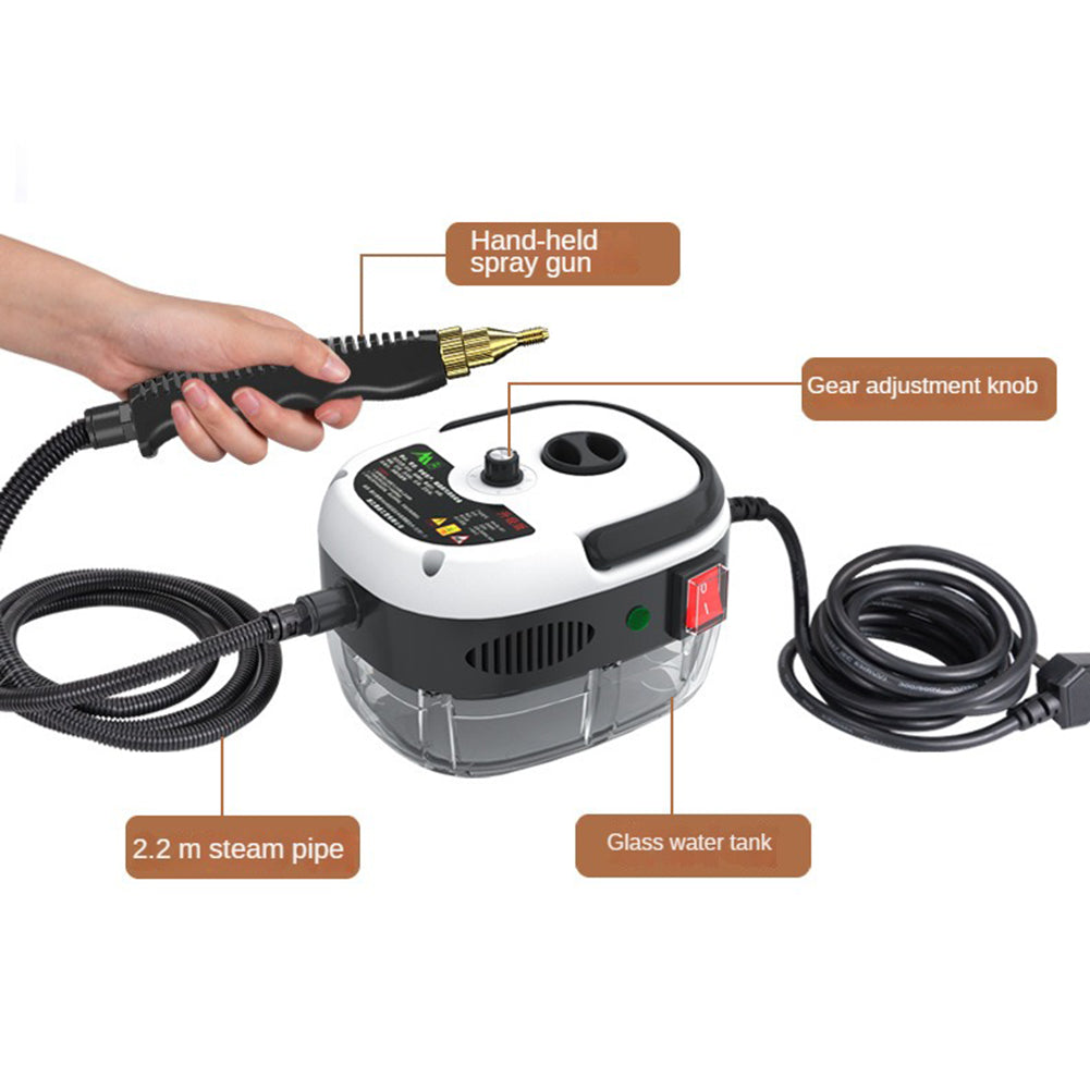 Leistungsstarker 2500W Dampfreiniger, ideal für hygienische Reinigung von Küche & Bad.