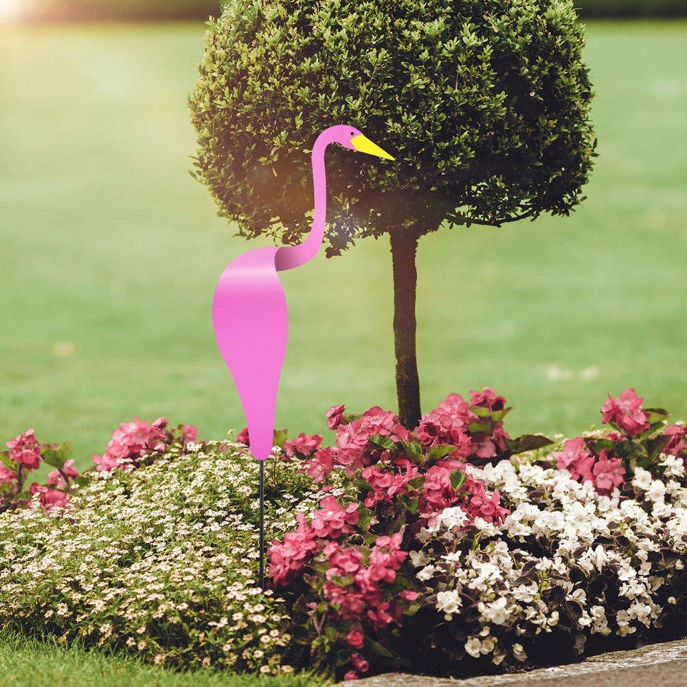 Eleganter Flamingo Windanzeiger aus Aluminium, handgefertigt für Garten & Balkon Dekoration.