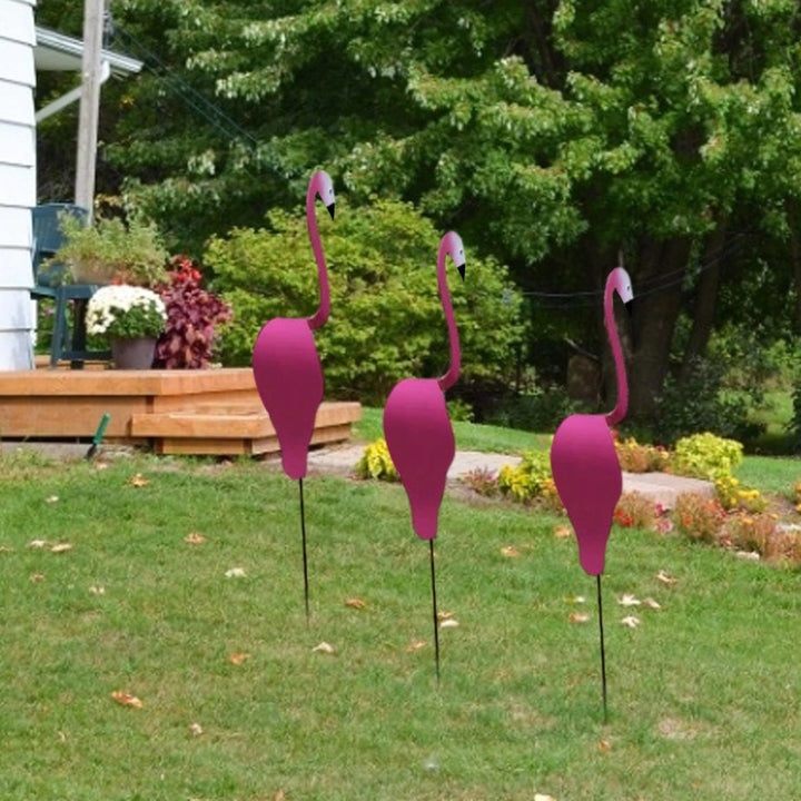 Flamingo Windanzeiger aus Aluminium, zeigt die Windrichtung an und ist tolle Gartendekoration.