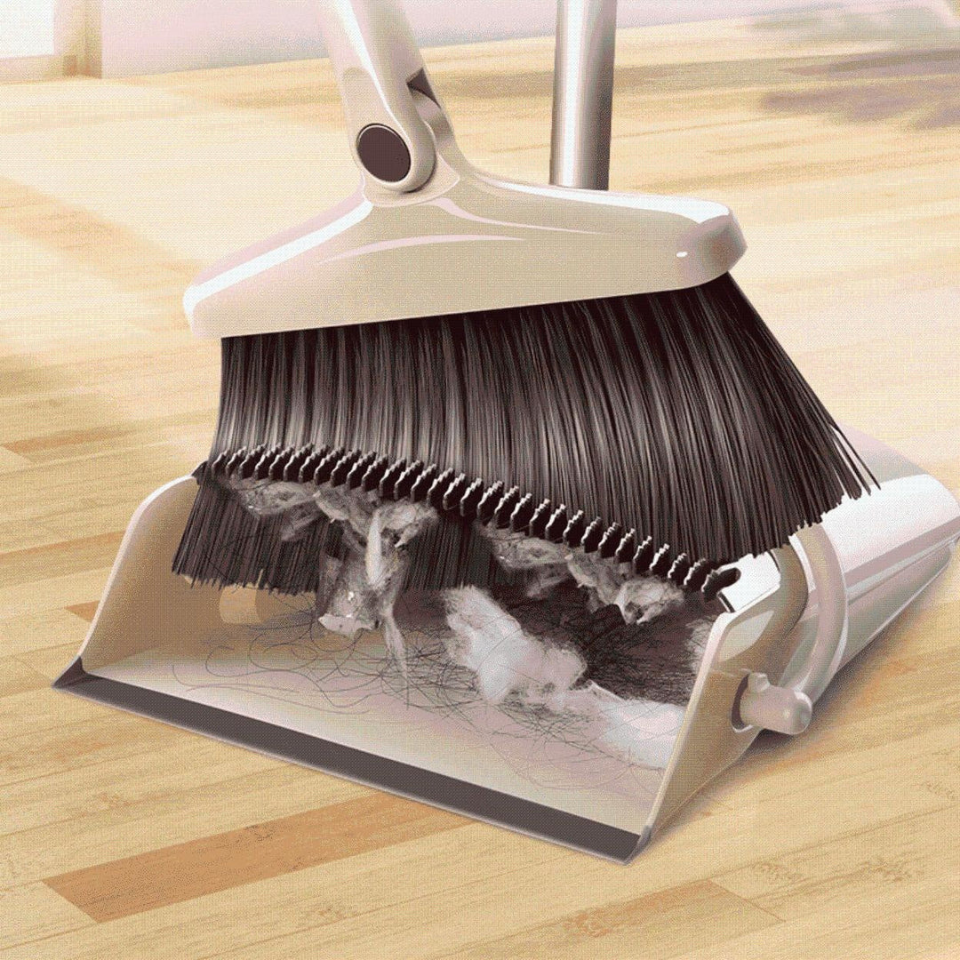 Handlicher Besen mit Kehrschaufel-Set, ideal für effiziente und kompakte Bodenreinigung im Haushalt. Sauberkeit leicht gemacht.
