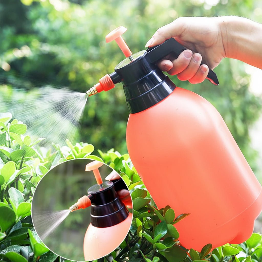 Vielseitiger Drucksprüher als Gartenwerkzeug für Pflanzenpflege, Schädlingsbekämpfung & Haushaltsreinigung.