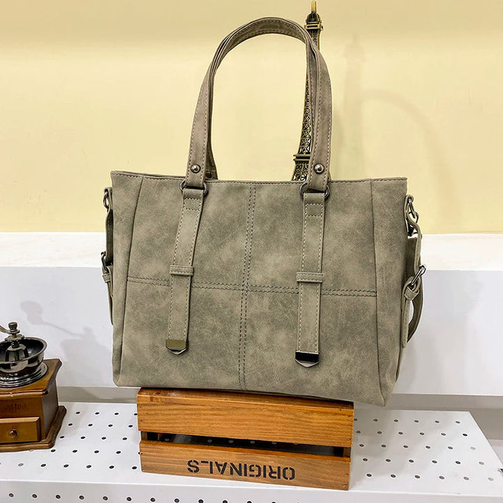 Trendige grüne Damen Handtasche, elegante große Alltagstasche für modebewusste Frauen.