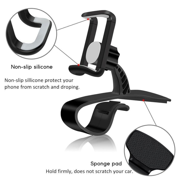 Universal Smartphonehalterung fürs Auto, stabil auf dem Armaturenbrett. Ideal für sicheres Fahren.