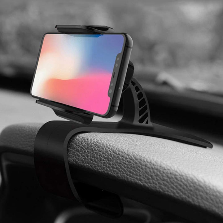 Drehbare Handyhalterung für sichere Befestigung am Auto-Armaturenbrett. Universal und stabil.