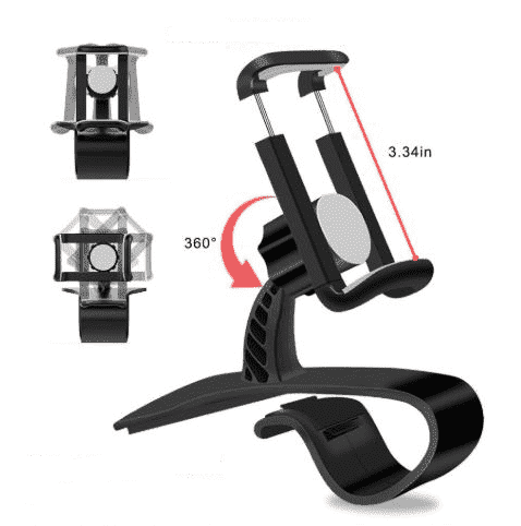 Universal Auto-Handyhalterung, flexibel 360° drehbar. Einfache Montage auf Armaturenbrett.