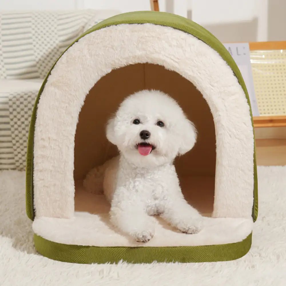 Haustier Kuschelbett in Höhlenform, extra warm und weich. Ideal für ängstliche Hunde und Katzen.