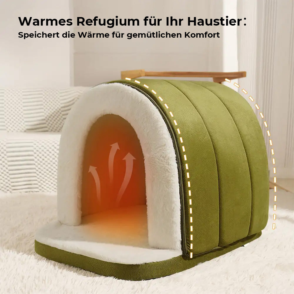 Angstlösendes Höhlenbett für Haustiere, super weich. Bietet Hunden & Katzen sicheren Tiefschlaf.