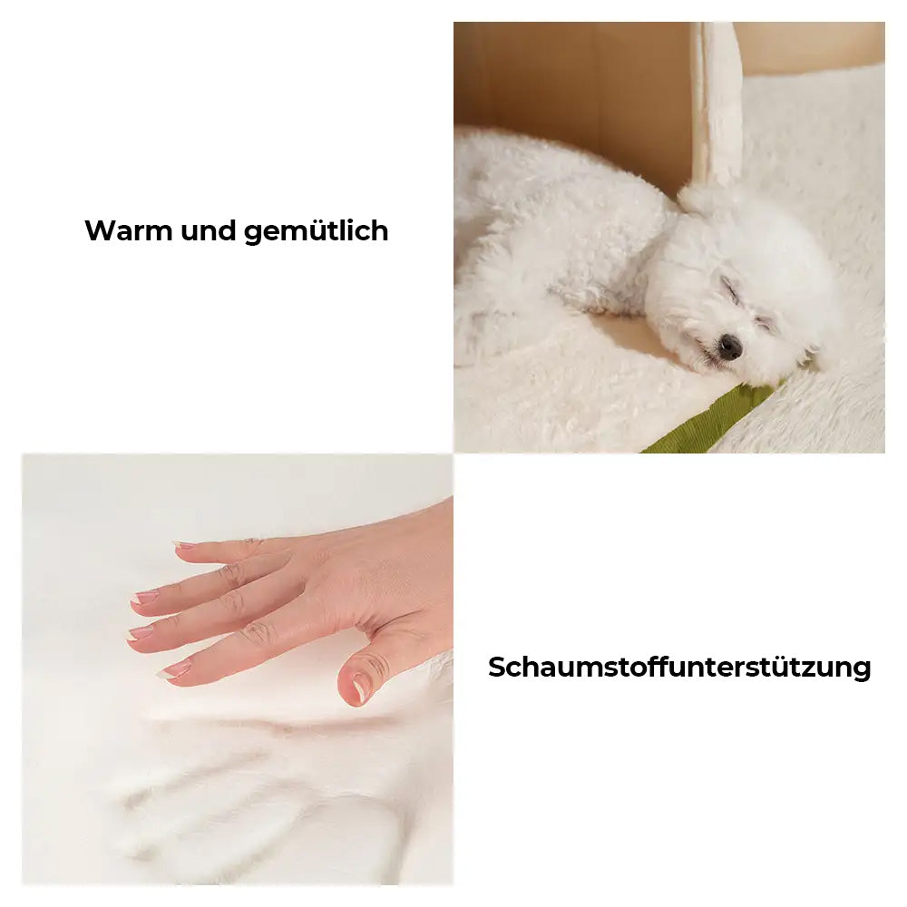 Weiches Hunde- und Katzenbett als Höhle, warm und kuschelig. Der perfekte Rückzugsort zum Entspannen.