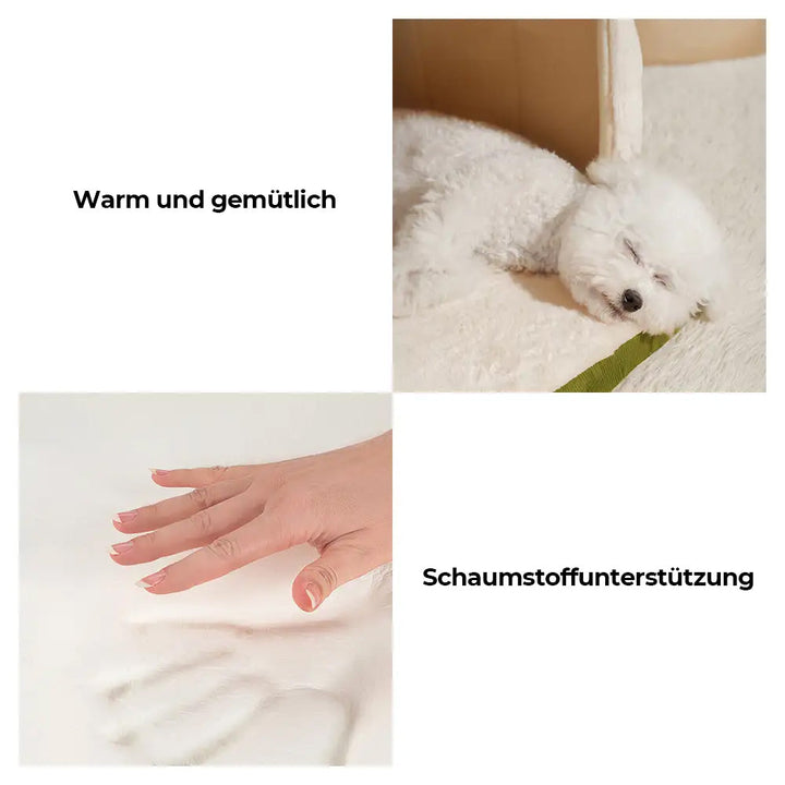 Weiches Hunde- und Katzenbett als Höhle, warm und kuschelig. Der perfekte Rückzugsort zum Entspannen.