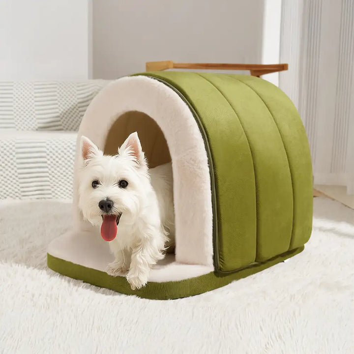 Rundes Kuschelhöhlenbett für Haustiere. Warmes und sicheres Hundebett & Katzenbett für Geborgenheit.