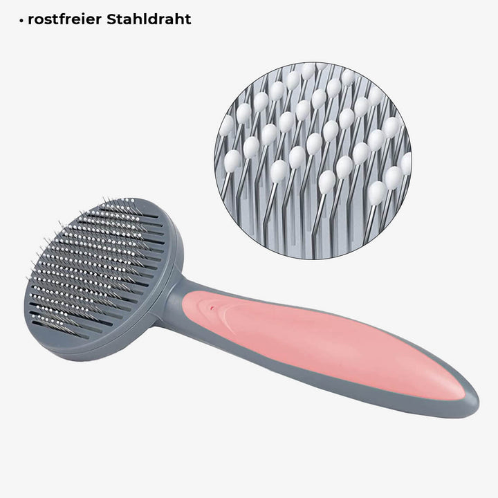 Selbstreinigender Tierkamm für mühelose Haustierpflege, entfernt schnell loses Haar.