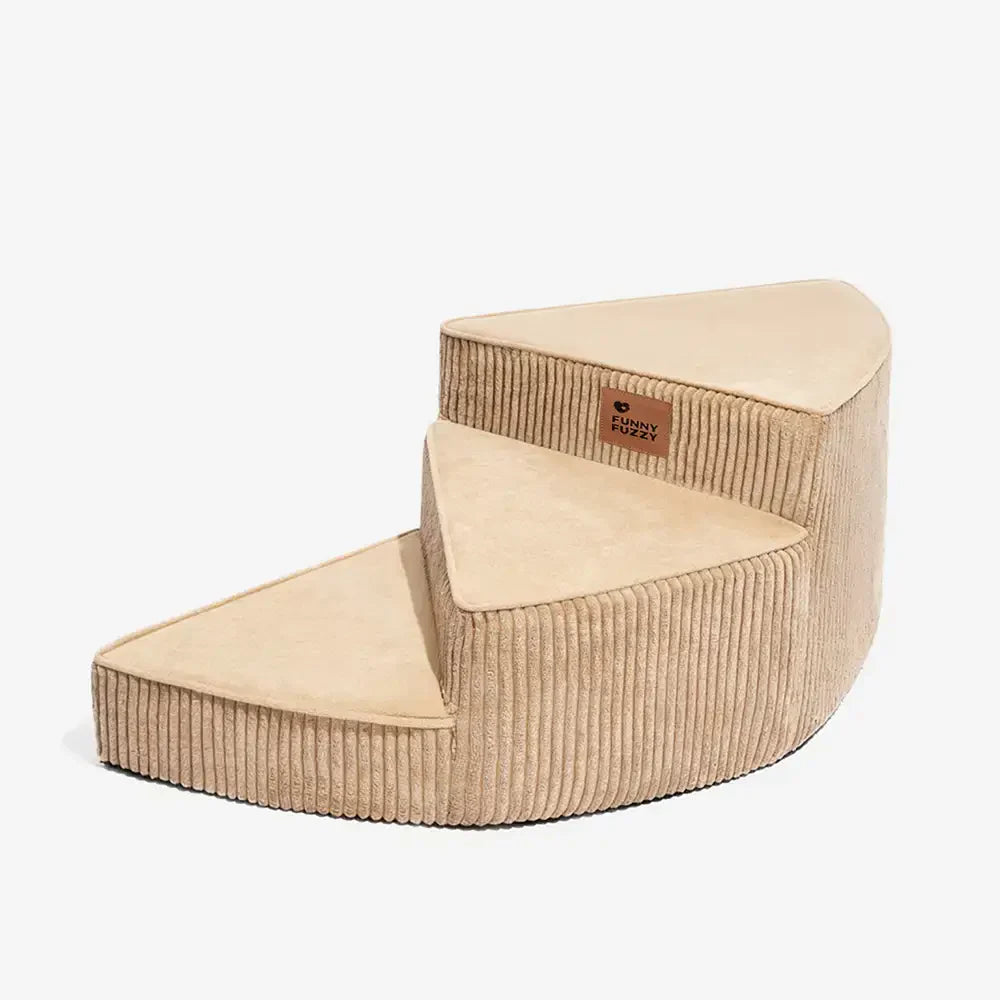 Pflegeleichte Haustiertreppe aus Cord, ideal für den täglichen Gebrauch.