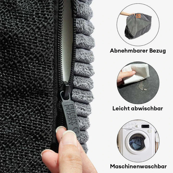 Robuste Cord-Tiertreppe, ideal zur Unterstützung älterer Hunde beim Aufstieg.