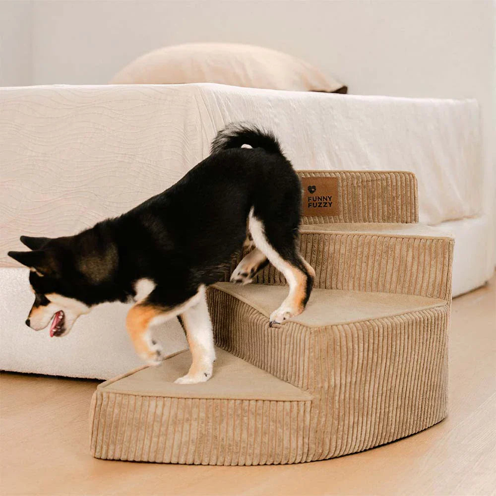 Waschbare Cord-Hundetreppe, abnehmbarer Bezug für optimale Hygiene.