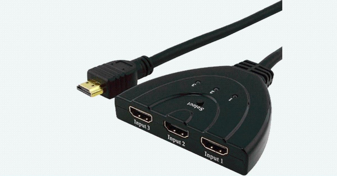 HDMI Switch 3-Port Splitter für Heimkino, unterstützt FullHD 1080p. Ideal für Multimedia-Elektronik.