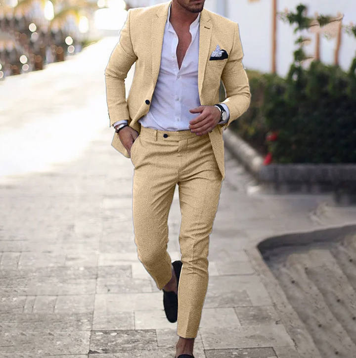 Herren Ganzjahresanzug: Eleganter Business-Sakko & Hose Set, in verschiedenen modernen Farben erhältlich.