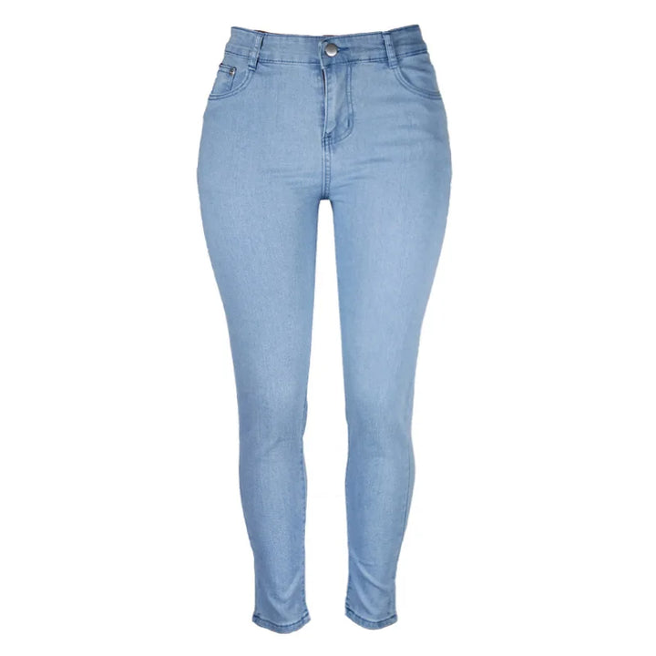 Allrounder Damenjeans Übergröße, Röhrenjeans mit hohem Bund und Stretch für Alltag & Freizeit.