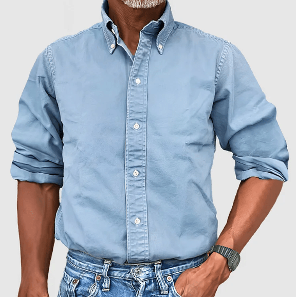Vielseitiges Herren Frühlingshemd. Stilvolles, klassisches Langarmhemd, perfekt für elegante Outfits.