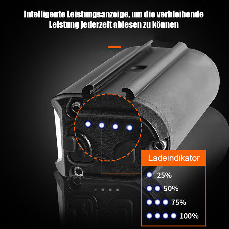USB-aufladbares LED-Fahrradlicht mit 180 Grad Ausleuchtung. Helles Licht für erhöhte Sicherheit im Straßenverkehr.
