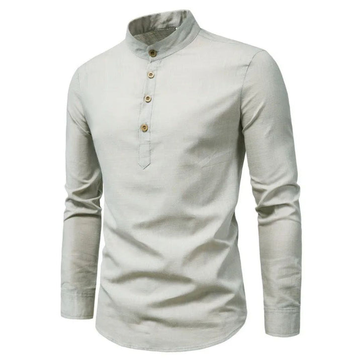 Trachtenhemd Albert für Herren: Elegantes Slim Fit Langarmhemd mit Stehkragen. Ideal für Oktoberfest & festliche Mode.