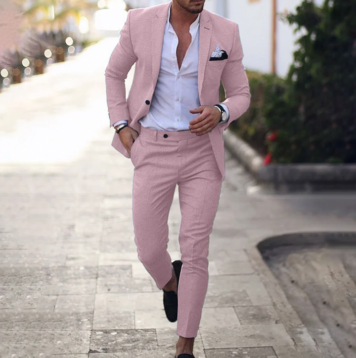 Eleganter Herren Business-Casual Anzug: Stilvolles Sakko & Hose für moderne Looks im Büro oder in der Freizeit.