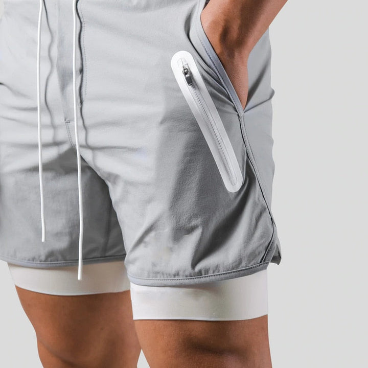 Herren Workout-Shorts Mauro, 2-in-1, für anspruchsvolles Training mit voller Unterstützung.