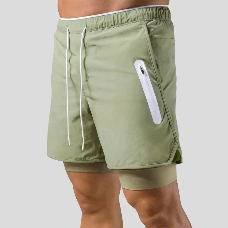 Herren 2-in-1-Sporthose Mauro, Kompressionsshorts für Flexibilität & Komfort beim Laufen.