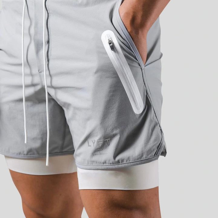Funktionelle Herren 2-in-1-Trainingsshorts Mauro für Flexibilität & Komfort beim Sport.
