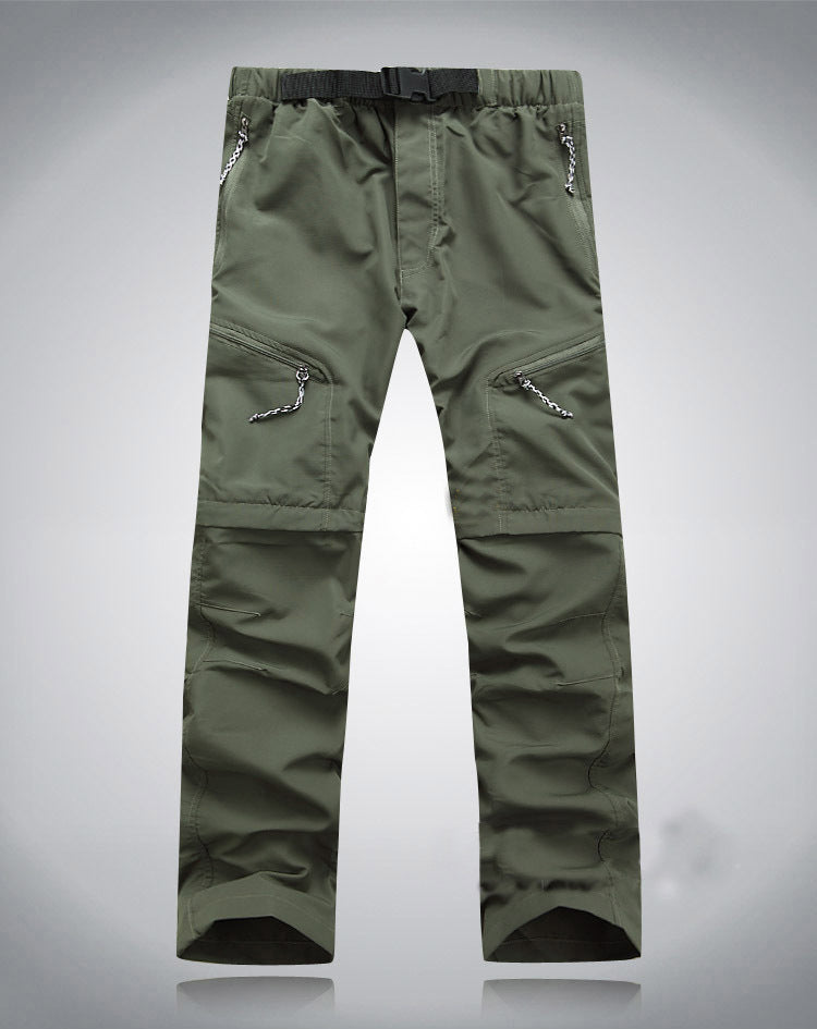 Rückansicht der robusten Herren Wanderhose, 2-in-1 Design für Trekking & Outdoor.