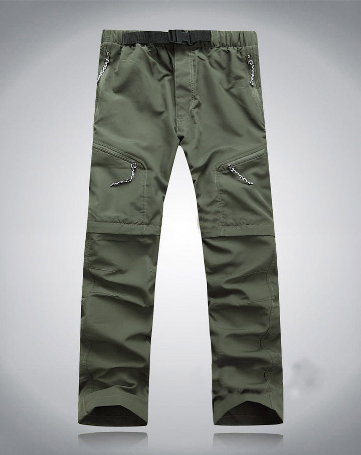 Rückansicht der robusten Herren Wanderhose, 2-in-1 Design für Trekking & Outdoor.
