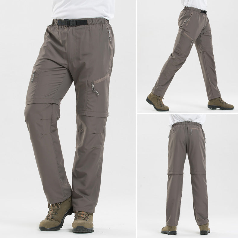 Detailansicht des robusten Materials der Herren 2-in-1 Wanderhose, strapazierfähig.