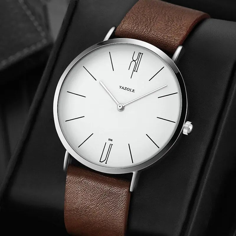 Herren Armbanduhr Henry: Klassische Quarzuhr mit elegantem Zifferblatt und hochwertigem Lederarmband.