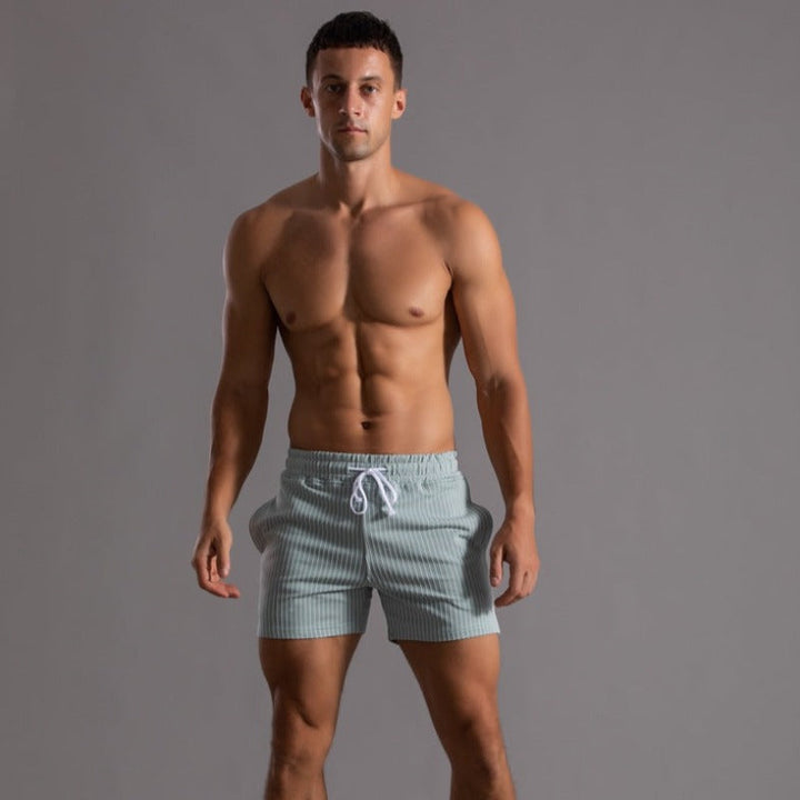 Freizeit Badehose Herren, grün, schnelltrocknend, slim fit, stilvolle Herrenmode.