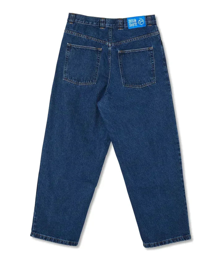 Dunkelblaue Herren Baggy Jeans, Loose Fit Denim für lässigen Skatewear- und Street-Look.