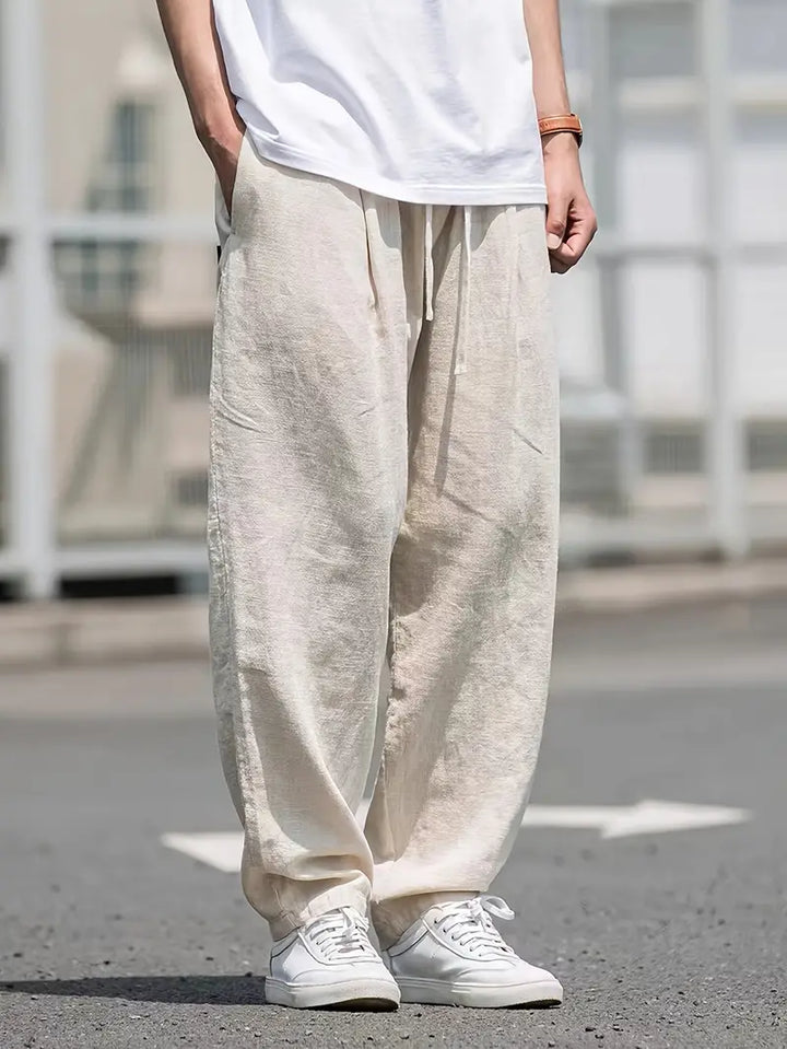 Herren Baggy-Hose Xavier, weite Loose Fit Freizeithose in Beige für lässigen Style & hohen Komfort.