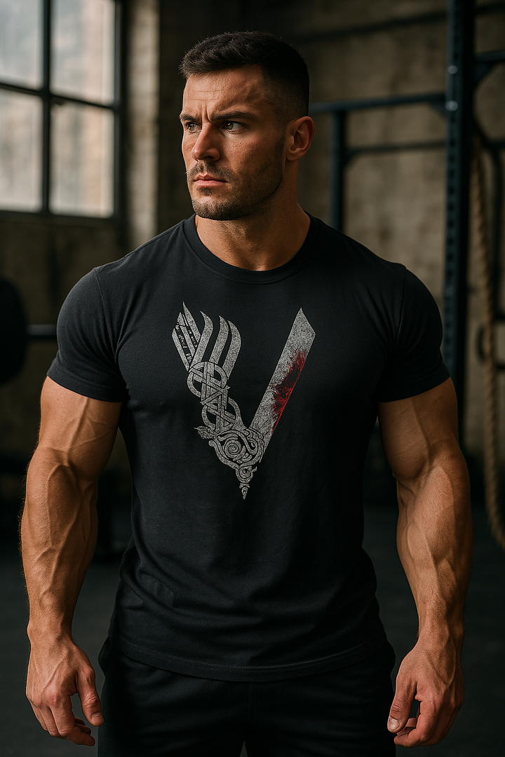 Detailaufnahme eines weichen Herren Basic T-Shirts aus Baumwolle, für optimalen Tragekomfort & Qualität.