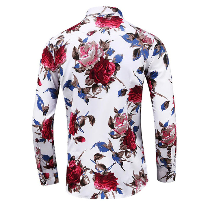 Elegantes Herren Langarmhemd "Finn" mit Blumenmuster, perfekt für Sommer & stilvolle Freizeit Looks.