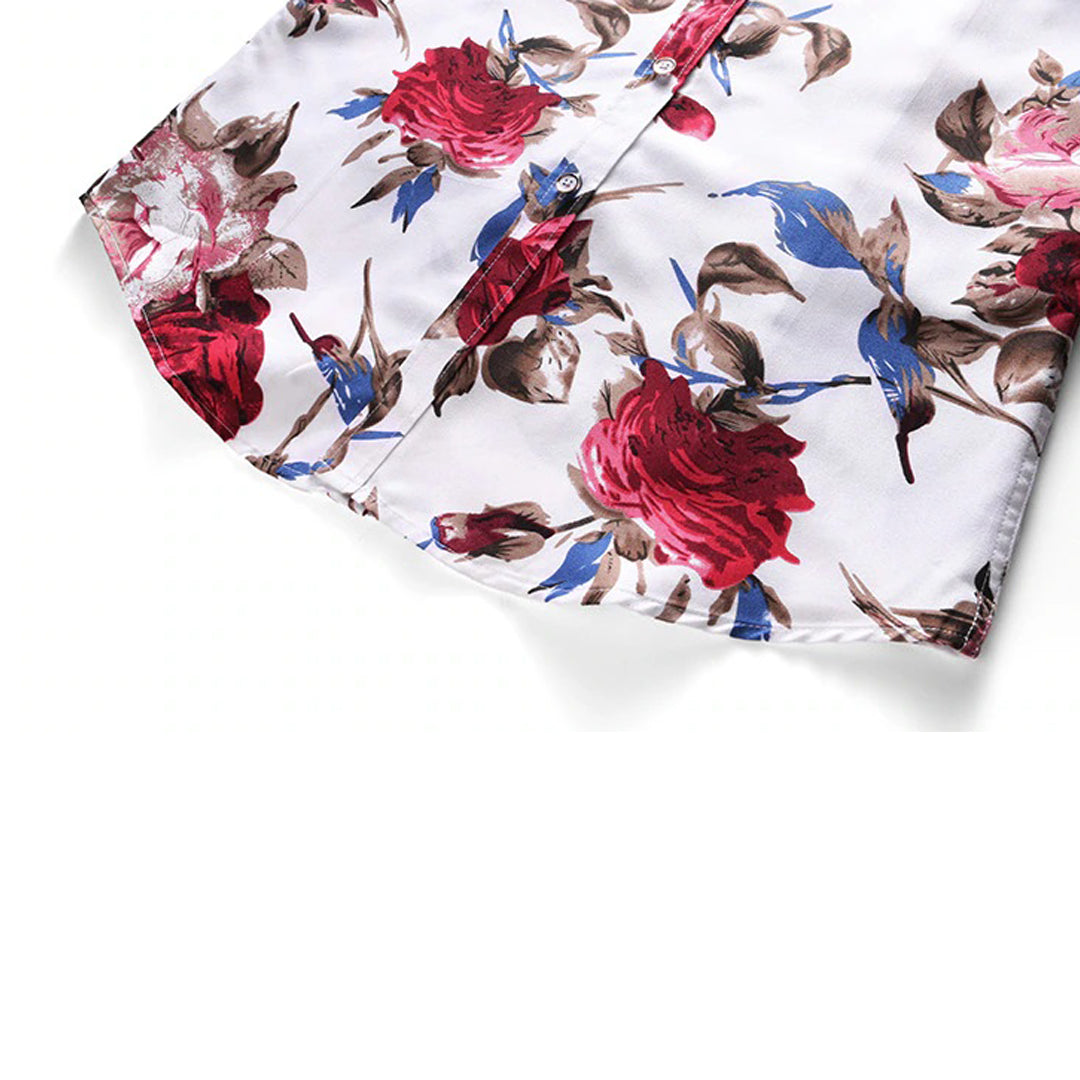 Hochwertiges Herren Langarmhemd "Finn" mit einzigartigem Blumenmuster, bequemer Stoff, stilvolle Männer Mode.