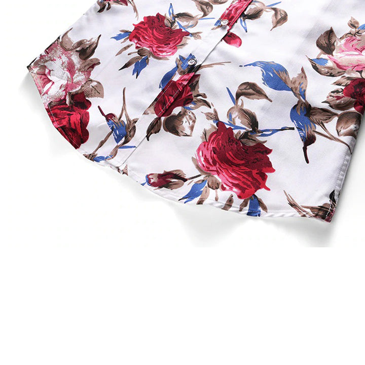 Hochwertiges Herren Langarmhemd "Finn" mit einzigartigem Blumenmuster, bequemer Stoff, stilvolle Männer Mode.