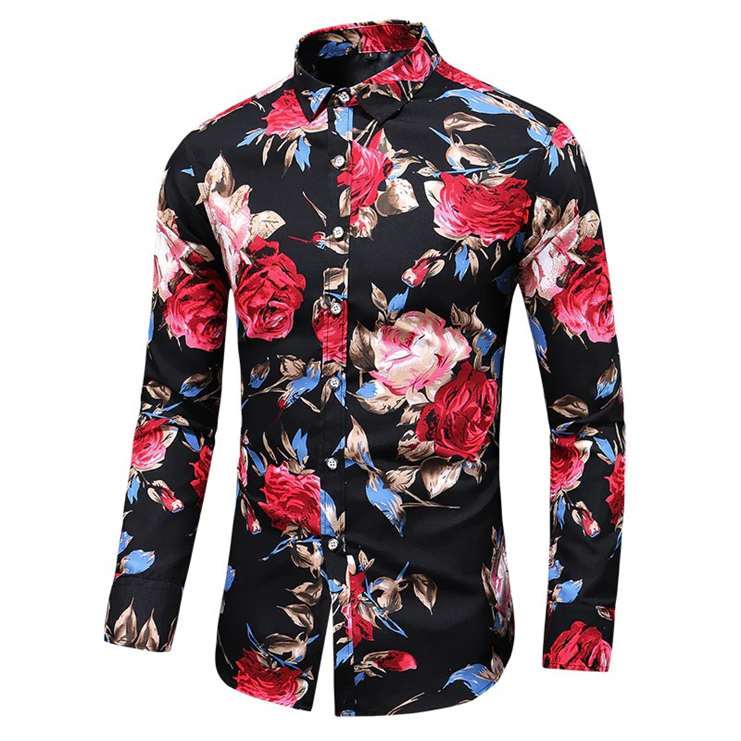 Gefaltetes Herren Blumenmuster Hemd "Finn", stilvolles Freizeit Hemd für Männer, moderne Sommer Mode.