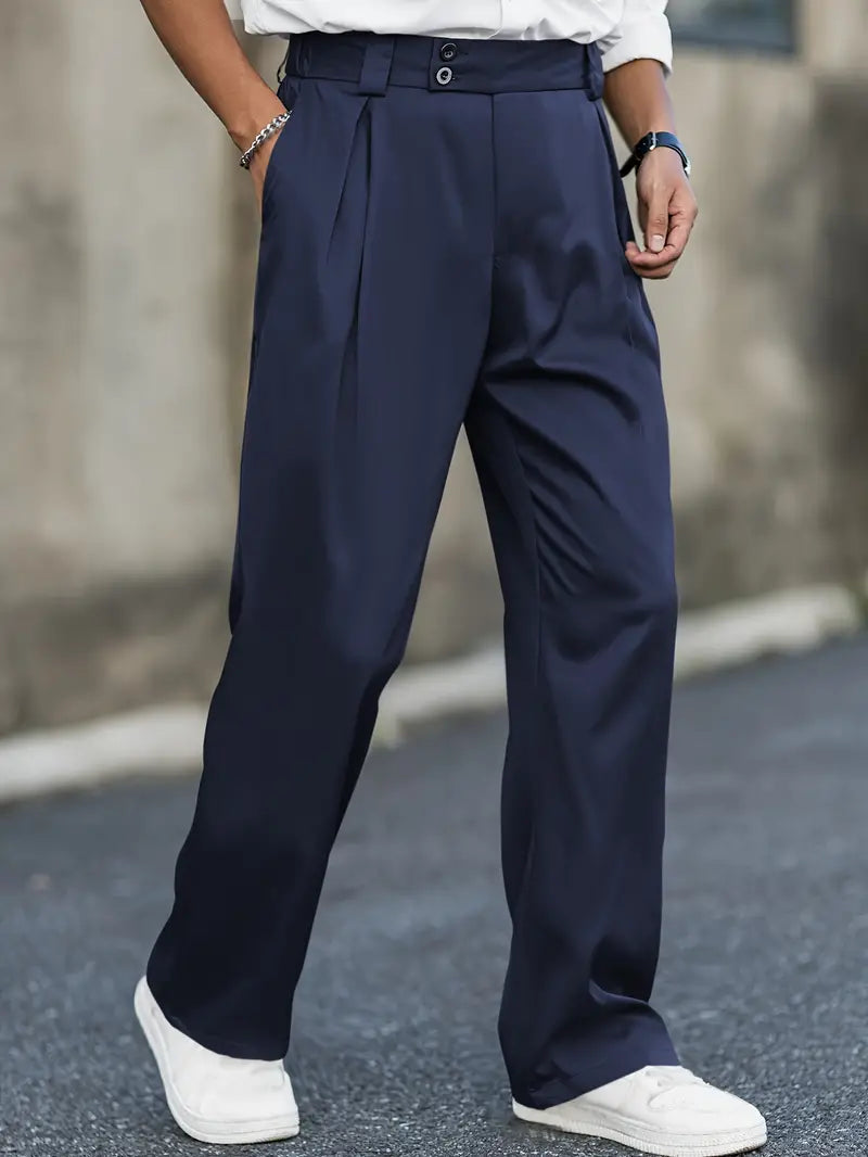 Elegante Herren Bundfaltenhose Matteo, perfekt für Business Casual und stilvolle Freizeitoutfits.