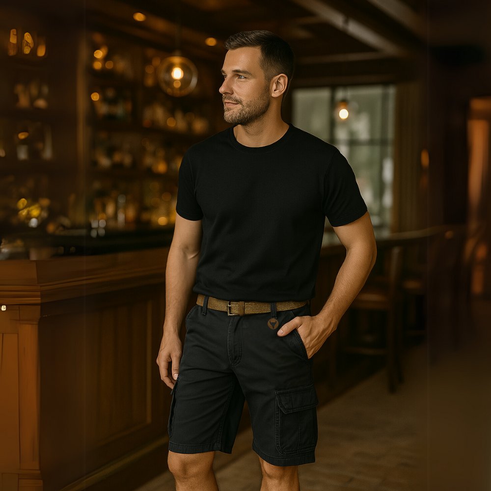 Bequeme Herren Freizeit-Shorts, Cargo-Design, perfekt für den Sommer. Robuste Sommer-Shorts.