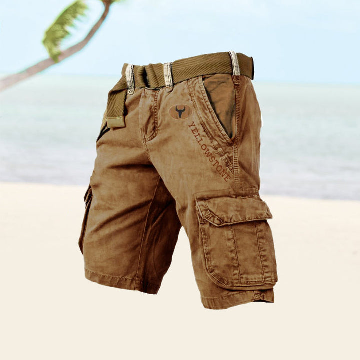 Praktische Herren Cargo-Shorts Schwarz, bequem für Outdoor-Abenteuer. Robuste Freizeit-Hosen.